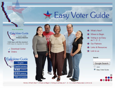 Easy Voter Guide  prototype (2009)