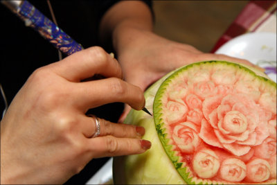 Fruit carving - Watermelon working