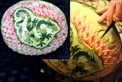Fruit carving - Watermelon Dragon