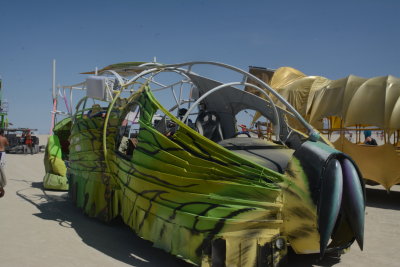 Green Sea Creature Art Car