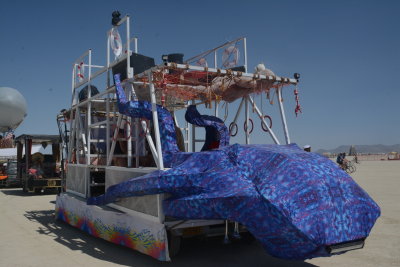Blue Squid Boat Art Car