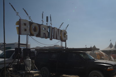 BORING Camp Sign