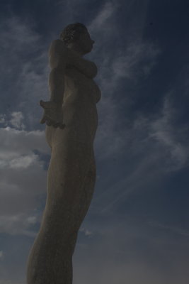 Over 30 ft tall Steel Female Nude Sculpture in Deep Playa 5