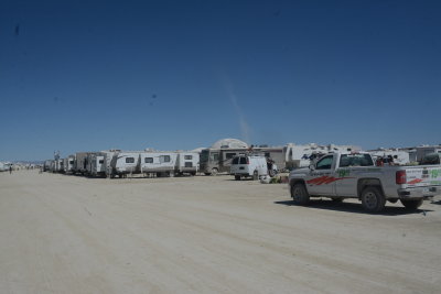 SERVICE TRUCK APPROACHING PLUG & PLAY CAMP