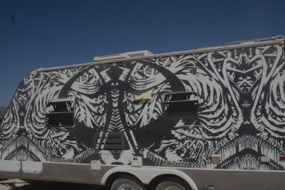 Amazing  THE MAN  Art on side of RV