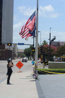 Memorial outside the Bank of America