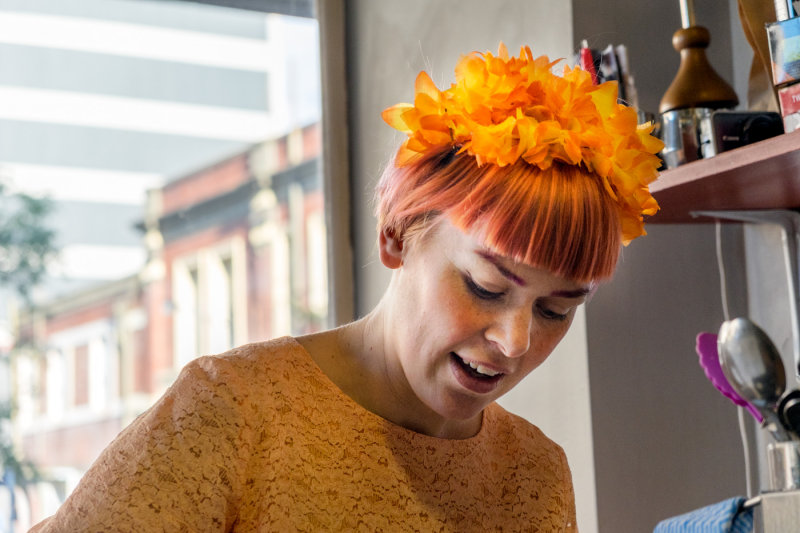 The colourful Barista.