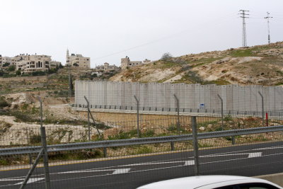 The Wall between Palestine Territory and Israel.  We had to go through checkpoint whenever we went from one to the other