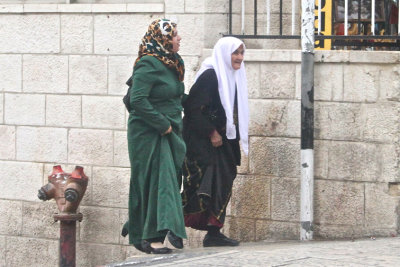 On the street in Bethlehem.  I thought that these women look so well dressed.