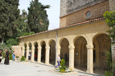 Emer entering the Church of the Visitation