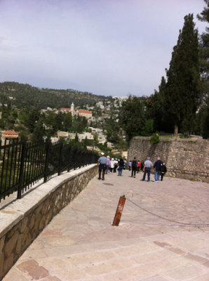 Walking down hill from the Church of the Visitation- I understood why it was called the Hill Country.