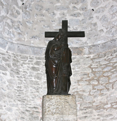 Statue of Sta. Helena in Chapel of the Finding of the Cross beneath Calvary.
