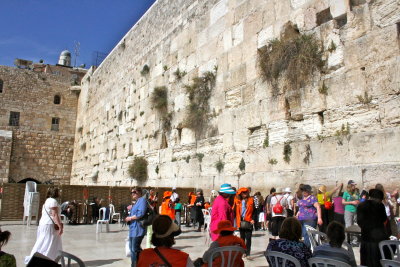 The Western (Wailing) Wall.  Traditionally it is all that was left of the Jewish Temple when it was destroyed in 70 AD.