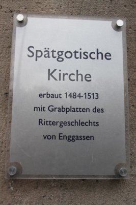  so our relatives most likely attended here.  This sign says: Late Gothic Church built 1484-1513