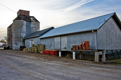 Goltry, OK older grain elevator & warehouse.