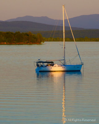 Sunset on a Sailboat