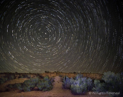 Star Trails Over the Desert