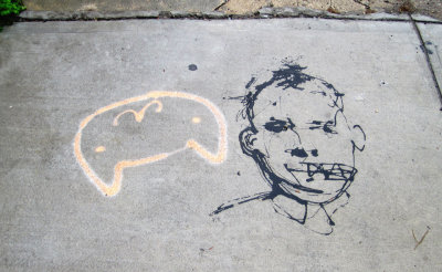Cat and Mouth Man on Sidewalk.jpg
