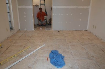 Bedroom tile floor is done