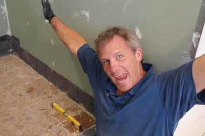 Rock tile for the shower floor