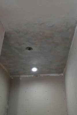 Working on the shower ceiling