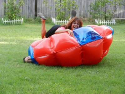 Playing in the back yard