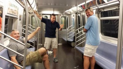 On the Subway, Mike giving direction.... 