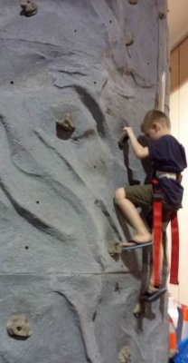 Downtown Ft. Myers - Jace climbing the wall