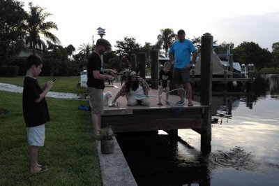 Fishing off the dock on last night