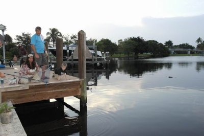 Fishing off the dock