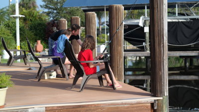 Fishing on our dock