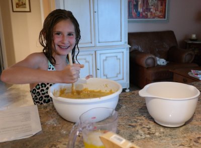Libby making Mango nut bread