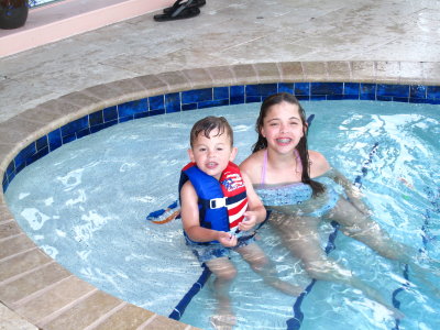 Sus teaching Will to swim