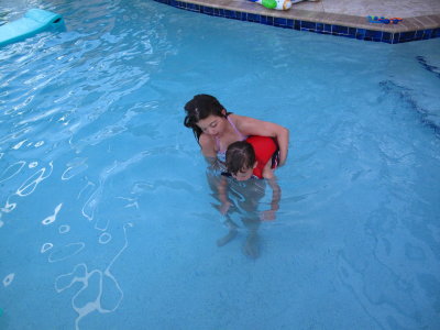 Sus teaching Will to swim