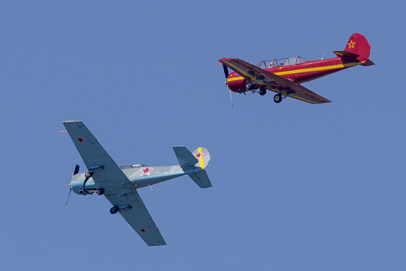 5/13/2014  Two Yakovlev Yak-52 N5874M and N5877H