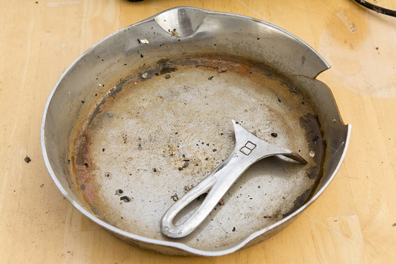 Griswold Nickel Plated No. 8 Skillet 704C