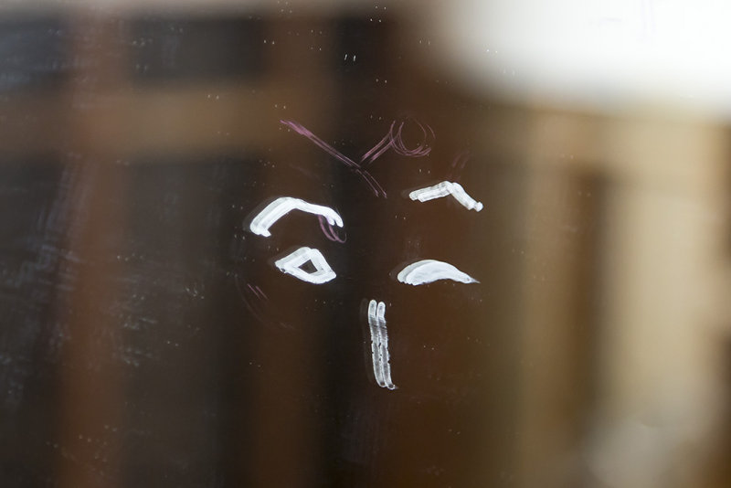 Found this drawing on the mirror in my bedroom
