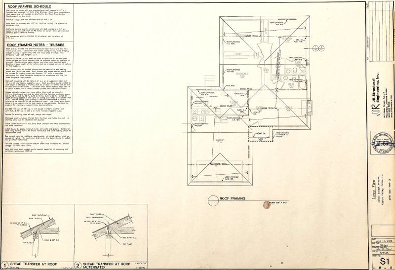 Roof Framing Sheet 8 of 8