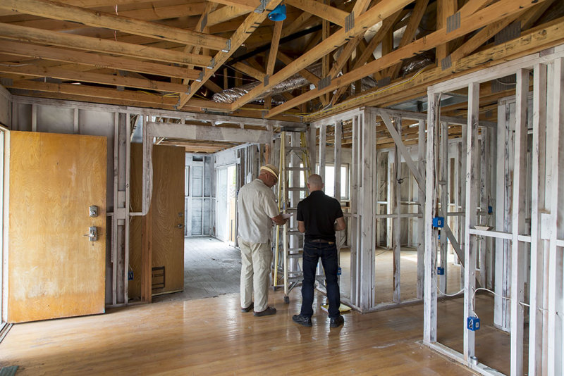Getting the roof trusses inspected