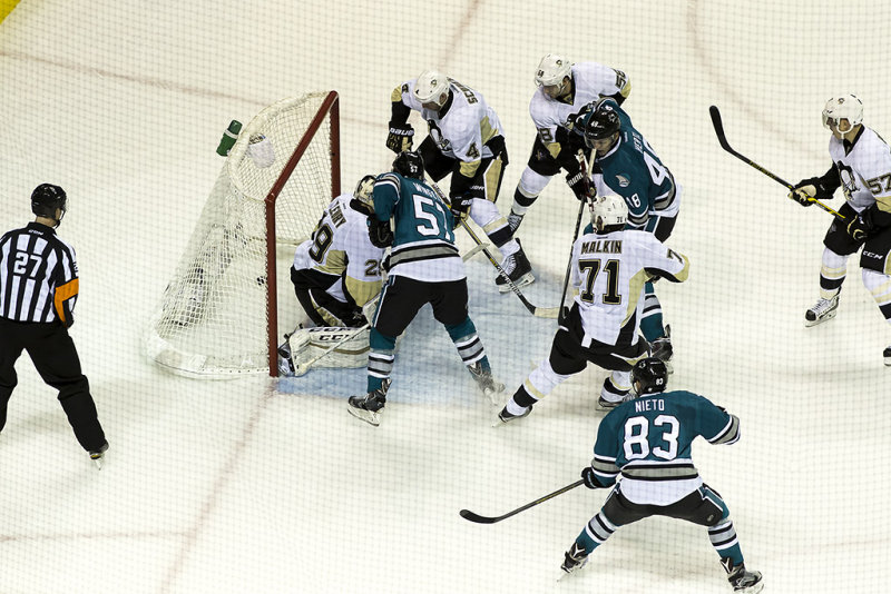 Tomas Hertl goal waved off because of goaltender interference by Tommy Wingels.