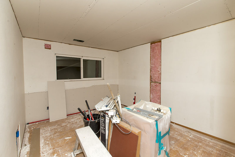 Bedroom 2  Drywall installed over ceiling fixture