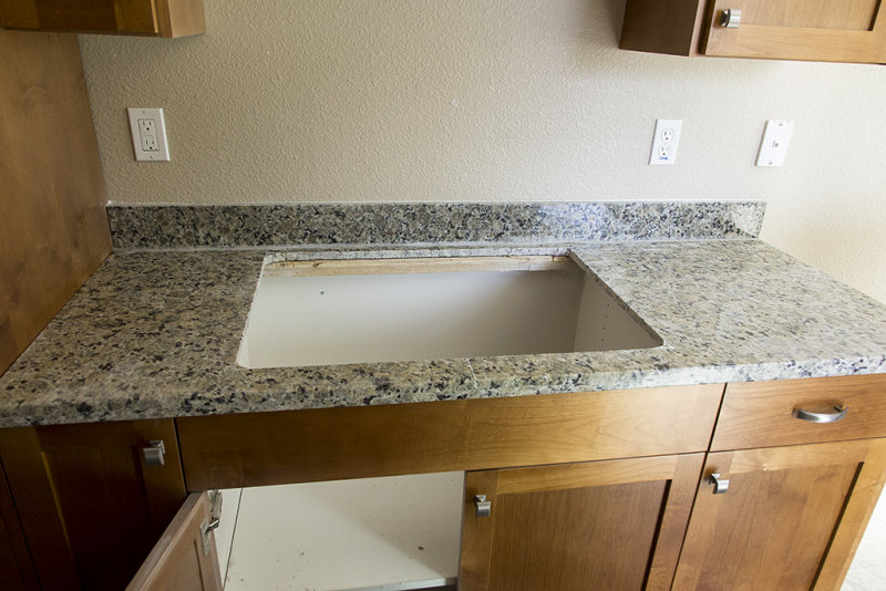 Cooktop hole in granite counter