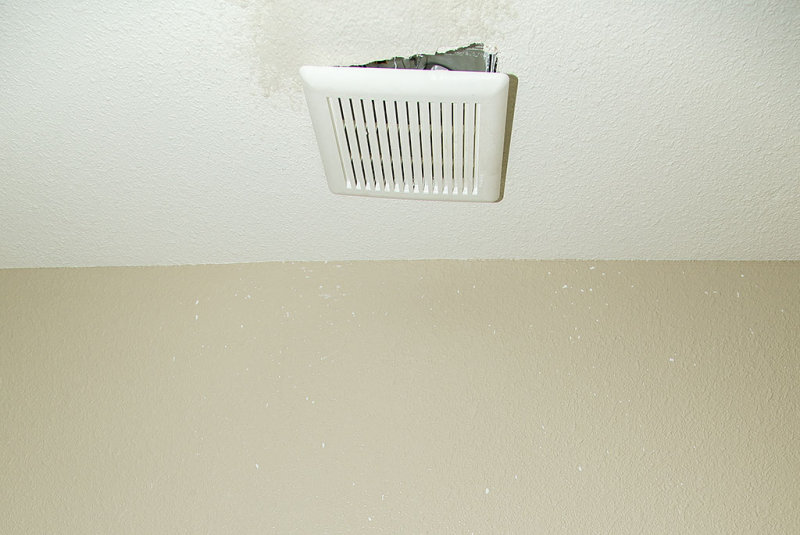 Hall Bathroom Fan ceiling hole repair with texture