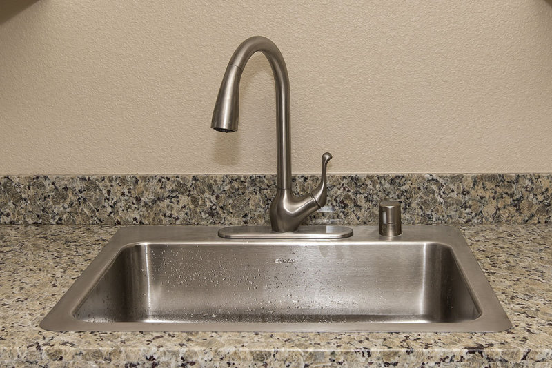Faucet and sink installed