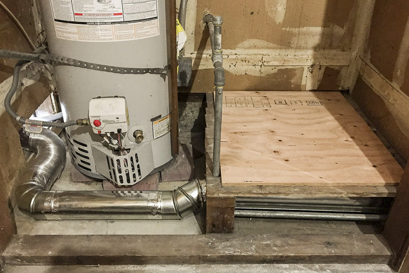 Closed off old heater ductwork and installed new dryer vent