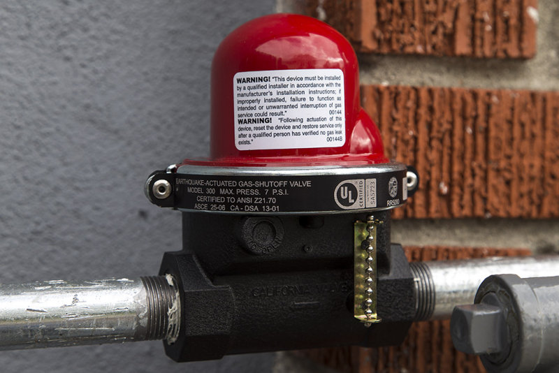 Earthquake Activated Gas Shutoff Valve