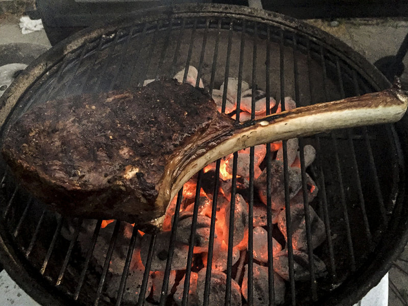 7/23/2016  Grilling a USDA Prime bone-in Ribeye Steak