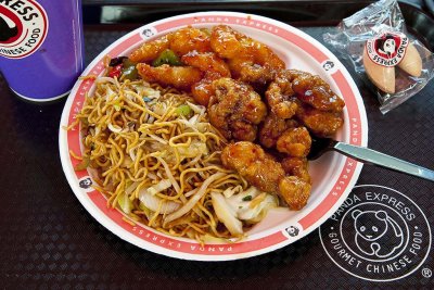 Orange Chicken, Gold Treasure Shrimp, Chow Mein