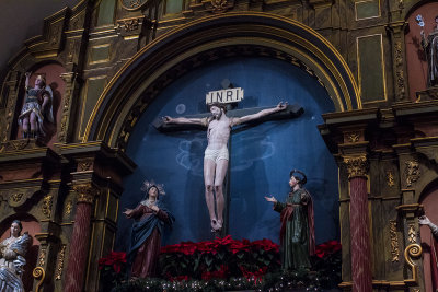 close up of crucifix on Mission Carmel Catholic churchs altar _MG_0278.jpg