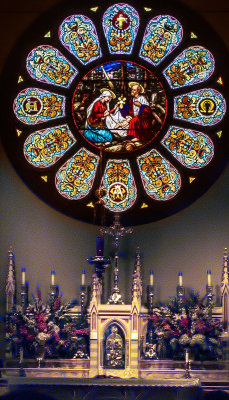 Stained glass window over altar Catholic church _MG_7168.jpg